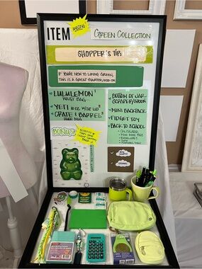 lululemon green waist bag, Yeti cup w/lid & neon green accessories